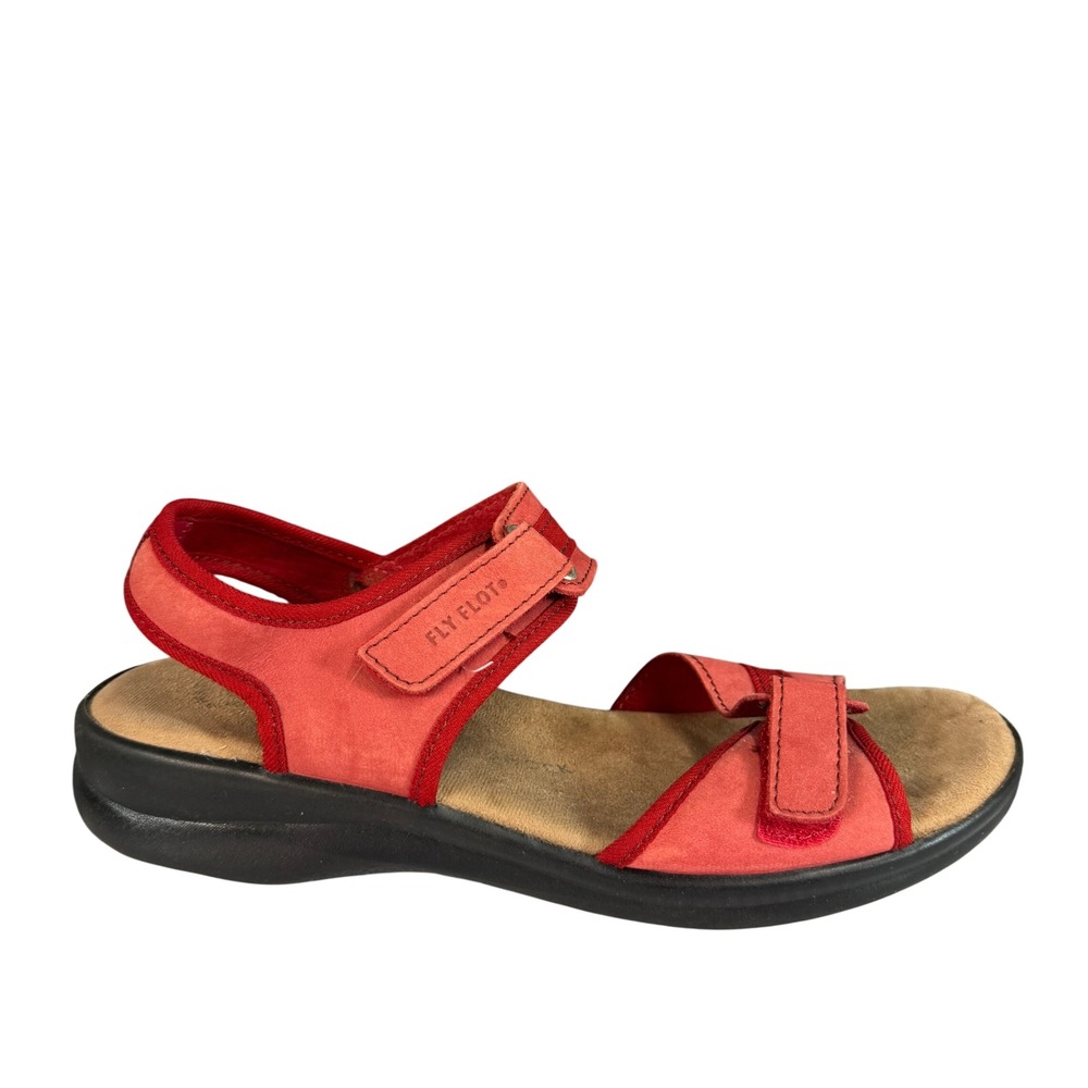 Fly Flot Red Nubuck Leather Anatomic Comfort Sandals Made in Italy Womens 40